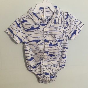 Gymboree Shark Button Down Onesie